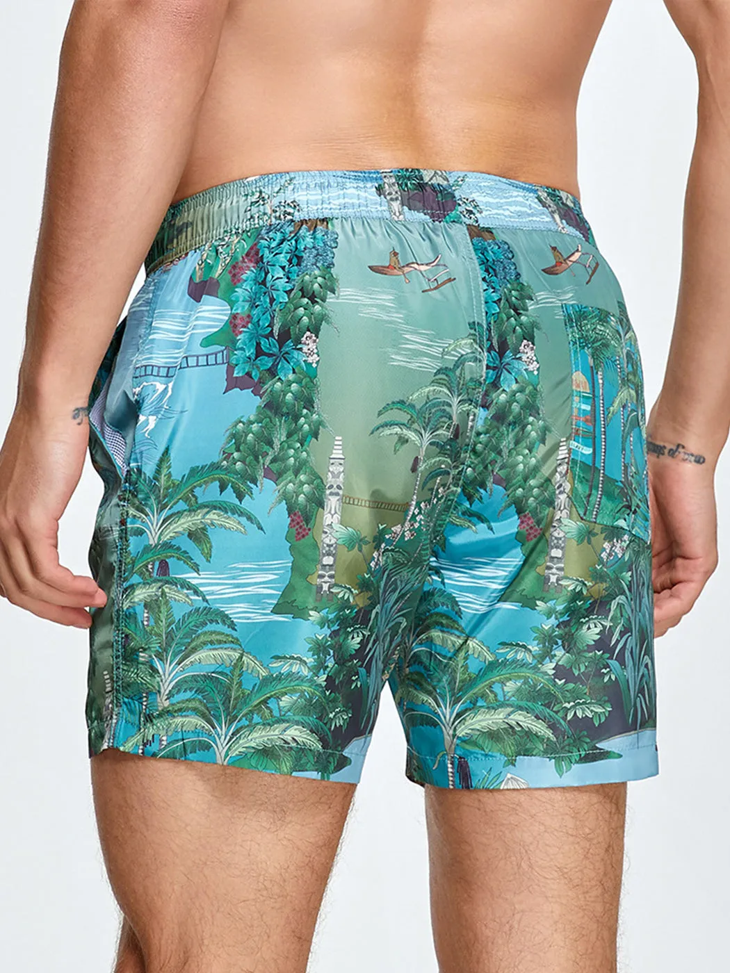 Mens Summer Printed Quick Drying Board Shorts