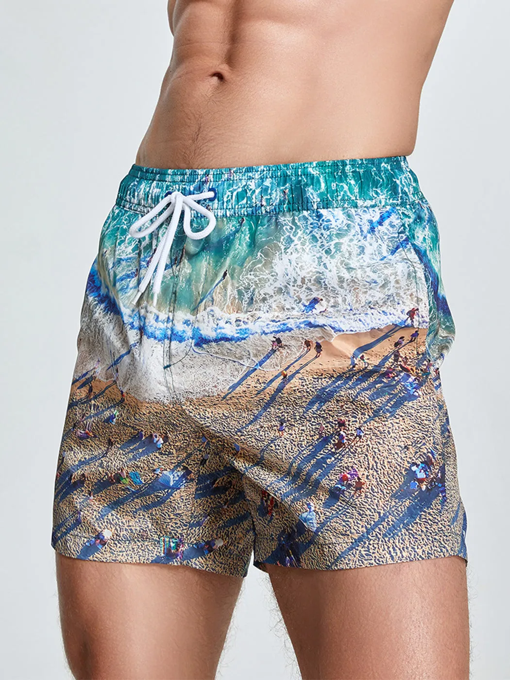 Mens Summer Printed Quick Drying Board Shorts
