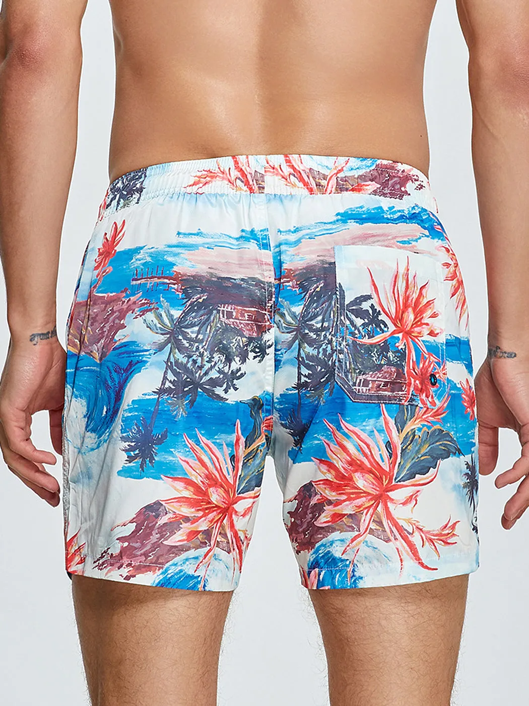 Mens Summer Printed Quick Drying Board Shorts