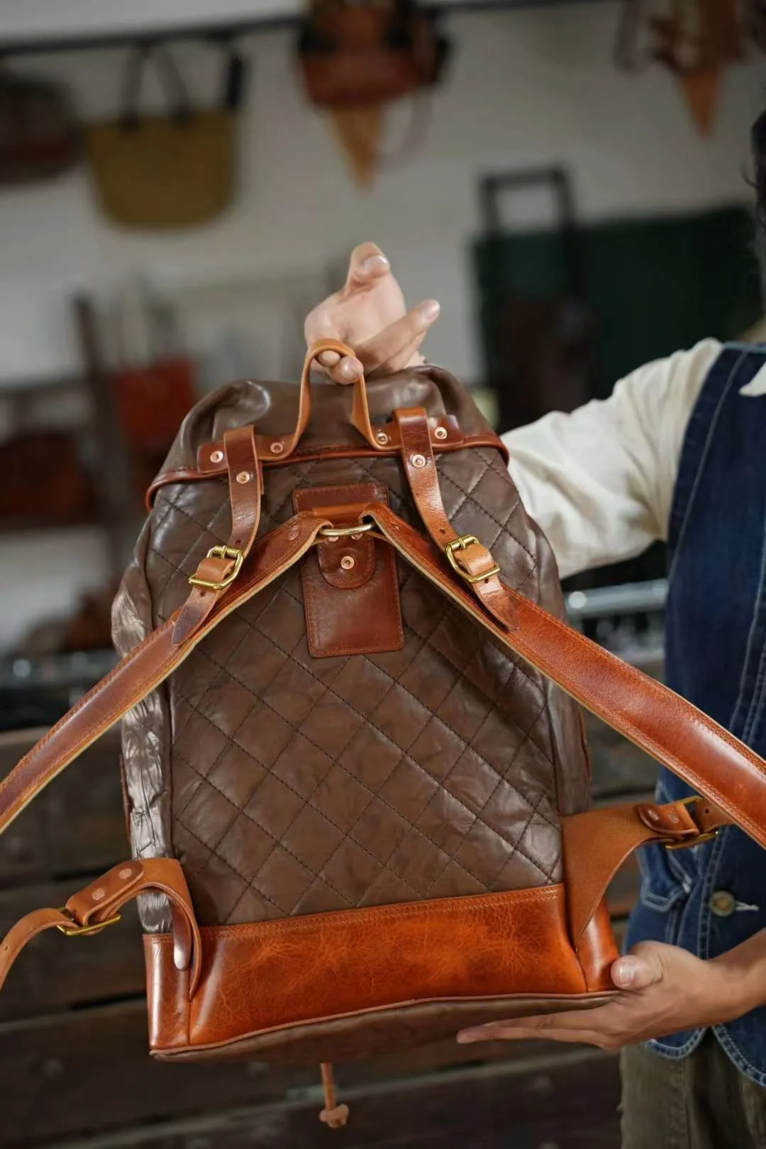 Military Style Cowhide Leather Backpack, Leather Travel Bag,  Men Backpack Sack, Sea Sack, Army Backpack, Sailor Bag, Full Grain Leather