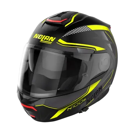 Nolan N100-6 Surveyor N-COM Flat Black Fluo Yellow Motorcycle Helmet