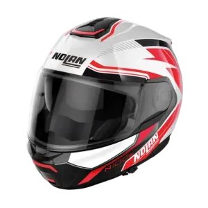 Nolan N100-6 Surveyor N-COM Metal White Black Red Motorcycle Helmet