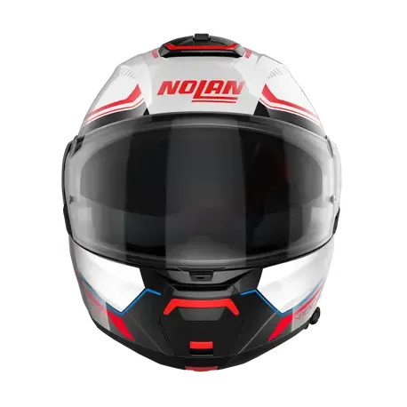 Nolan N100-6 Surveyor N-COM Metal White Blue Red Motorcycle Helmet
