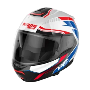 Nolan N100-6 Surveyor N-COM Metal White Blue Red Motorcycle Helmet