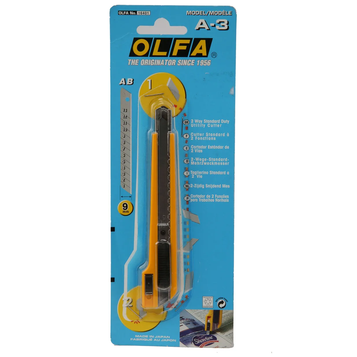 Olfa A-3 Standard-2Way Garphic Knife with Pockt Clip