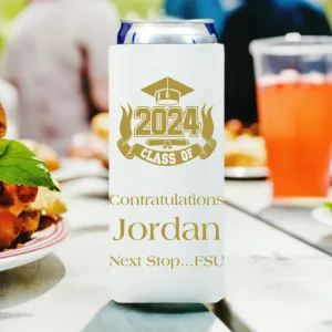 Personalized Slim Can Cooler Graduation Party Favors