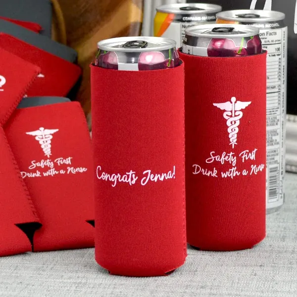 Personalized Slim Can Cooler Graduation Party Favors