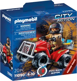 Playmobil 71090 City Action Fire Rescue Quad With Pull-Back Motor
