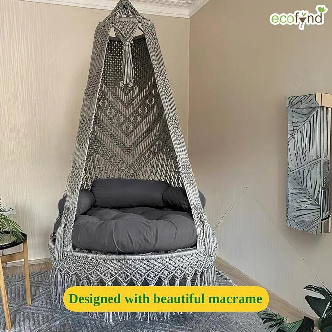 Premium Luxury Macrame Swing Hammock with Cushion