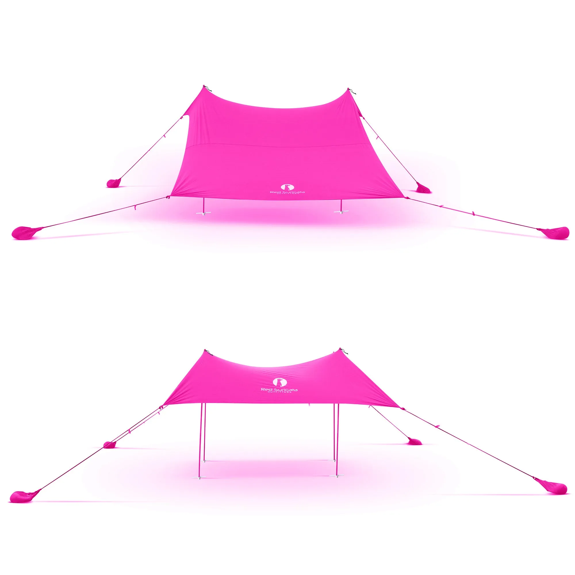 Red Suricata Pink Family Beach Sun Shade Canopy Tent Sunshade with sand anchors
