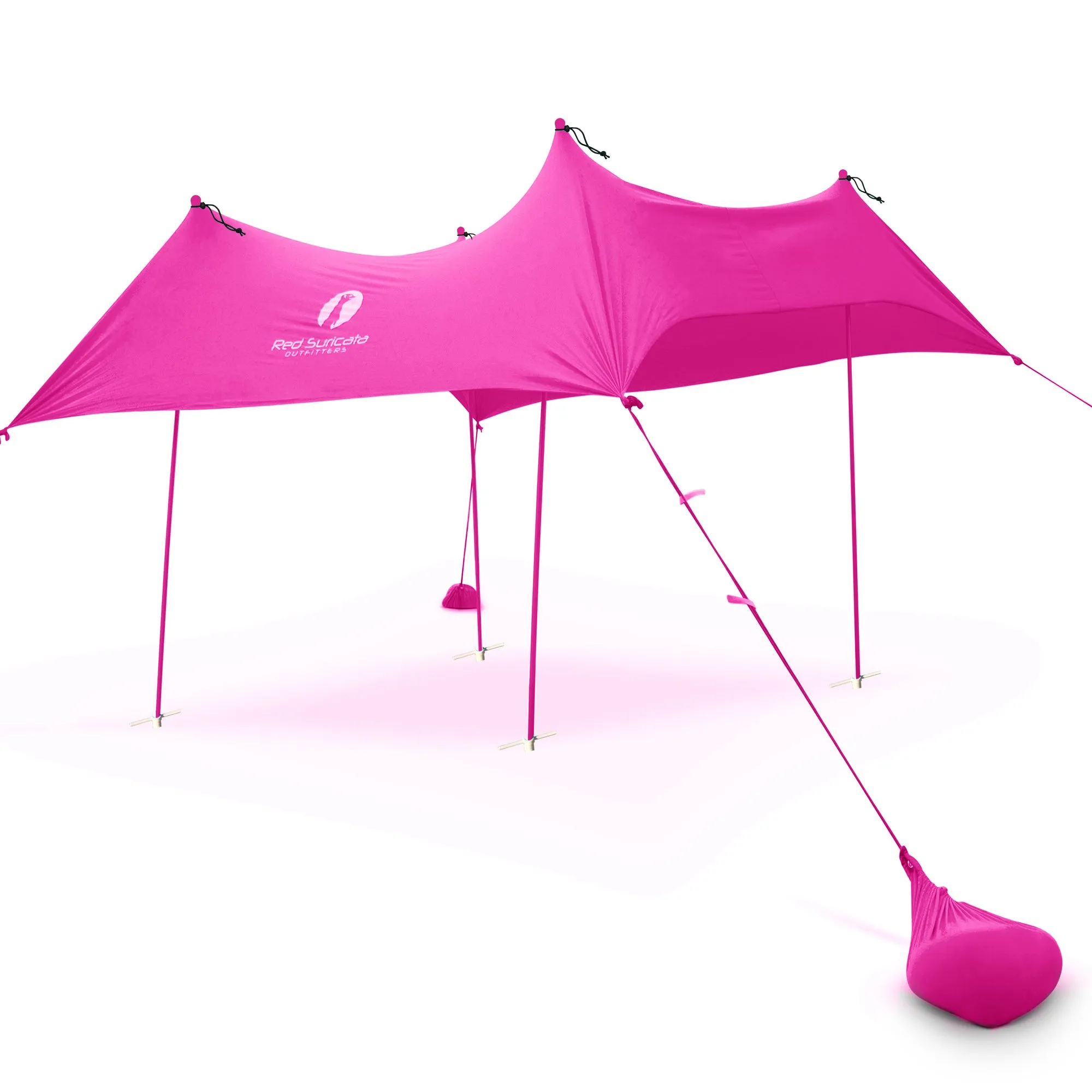 Red Suricata Pink Family Beach Sun Shade Canopy Tent Sunshade with sand anchors