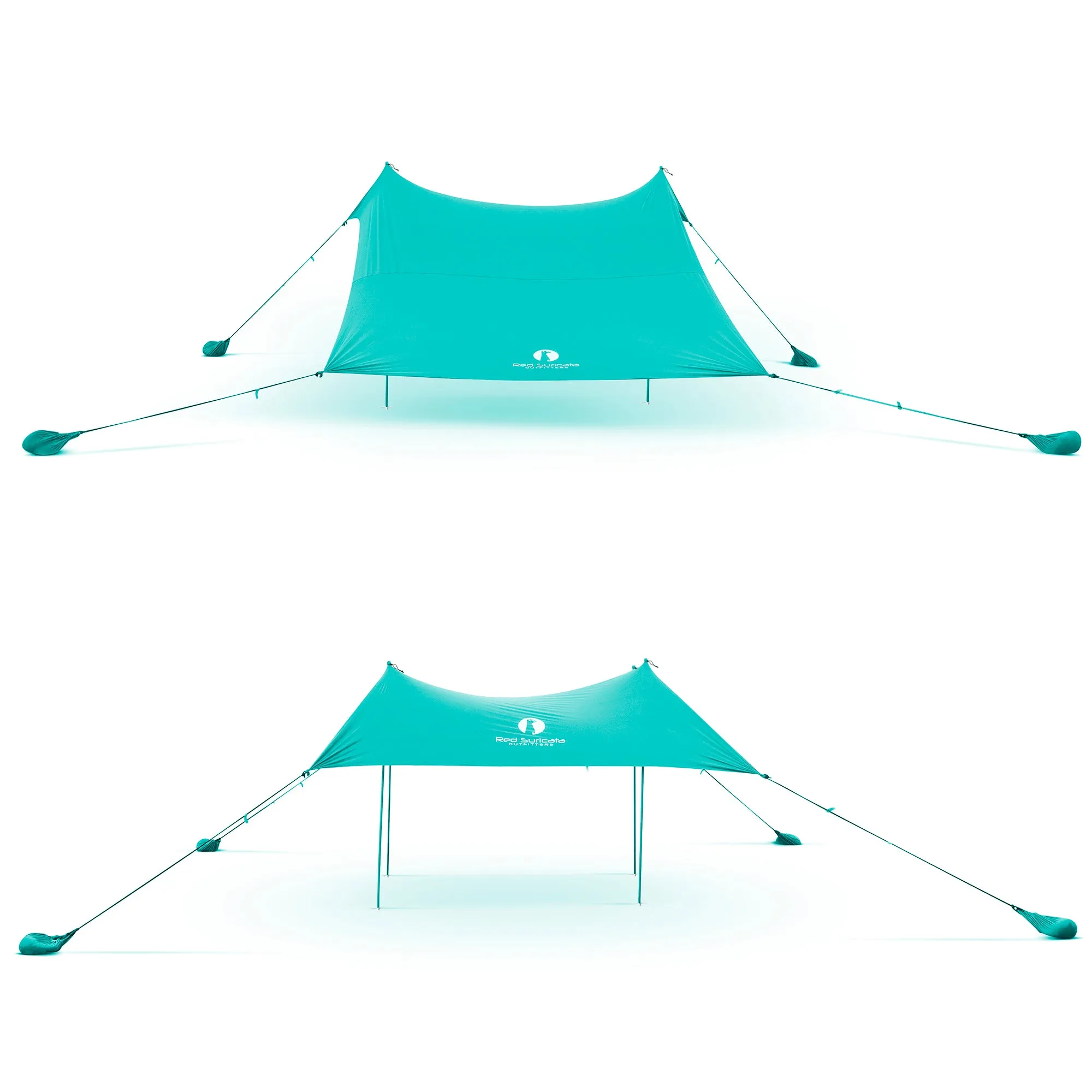 Red Suricata Turquoise Family Beach Sun Shade Canopy Tent Sunshade with sand anchors