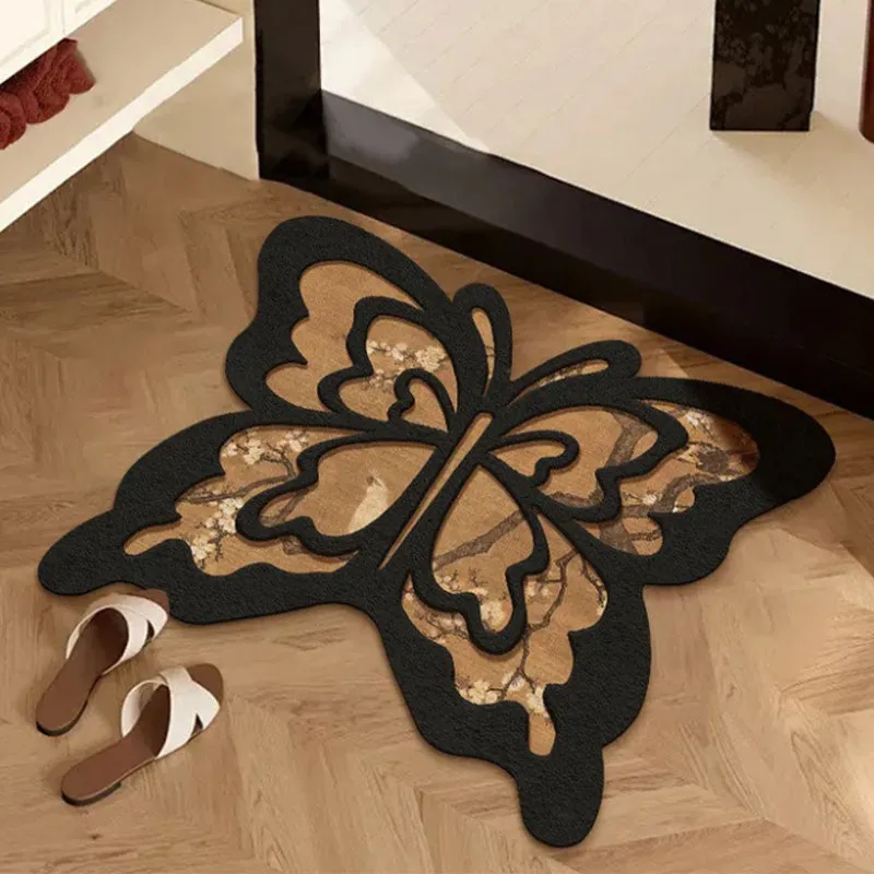 Retro Butterfly Diatomite Mat  Quick Drying & Non-Slip