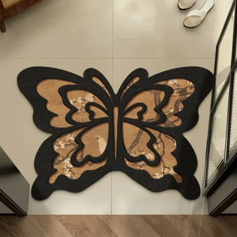 Retro Butterfly Diatomite Mat  Quick Drying & Non-Slip