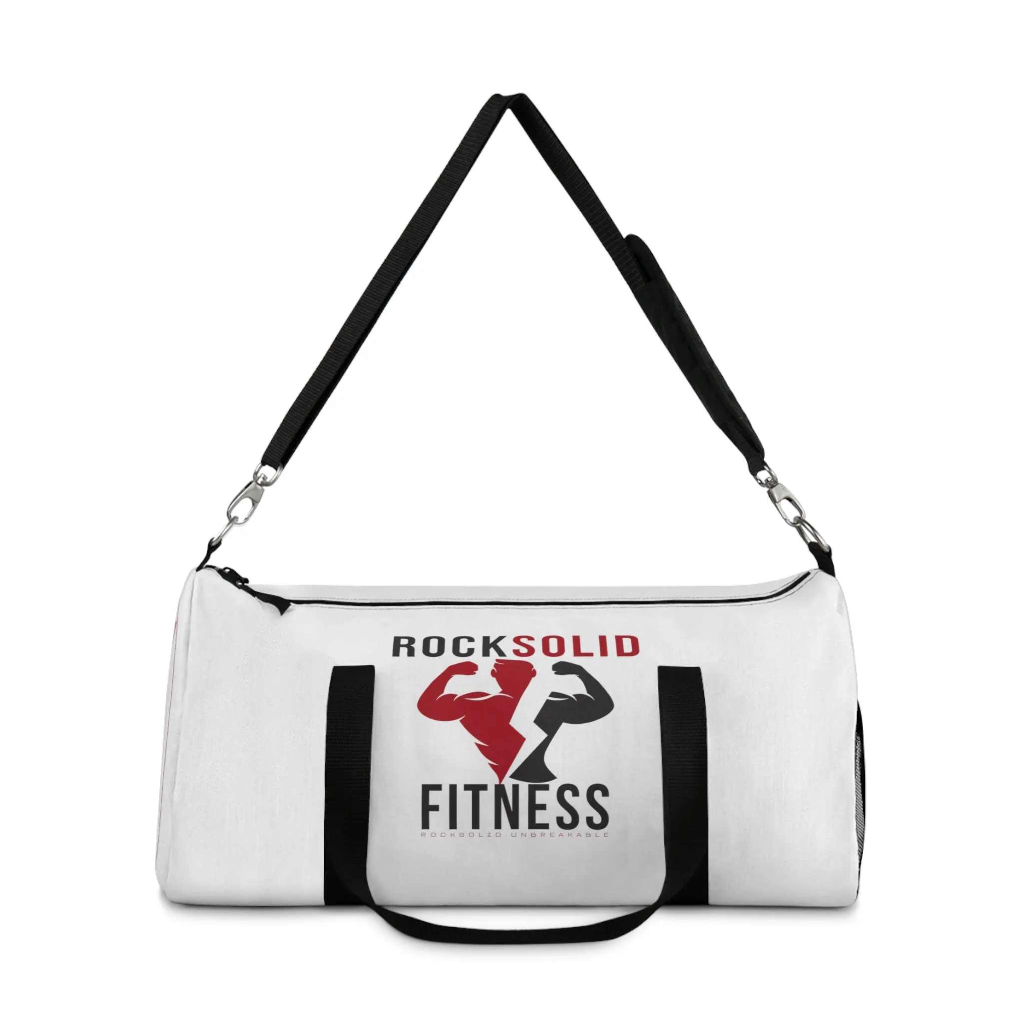 RockSolid Fitness Duffel Bag | White | Oxford Canvas | Original Logo