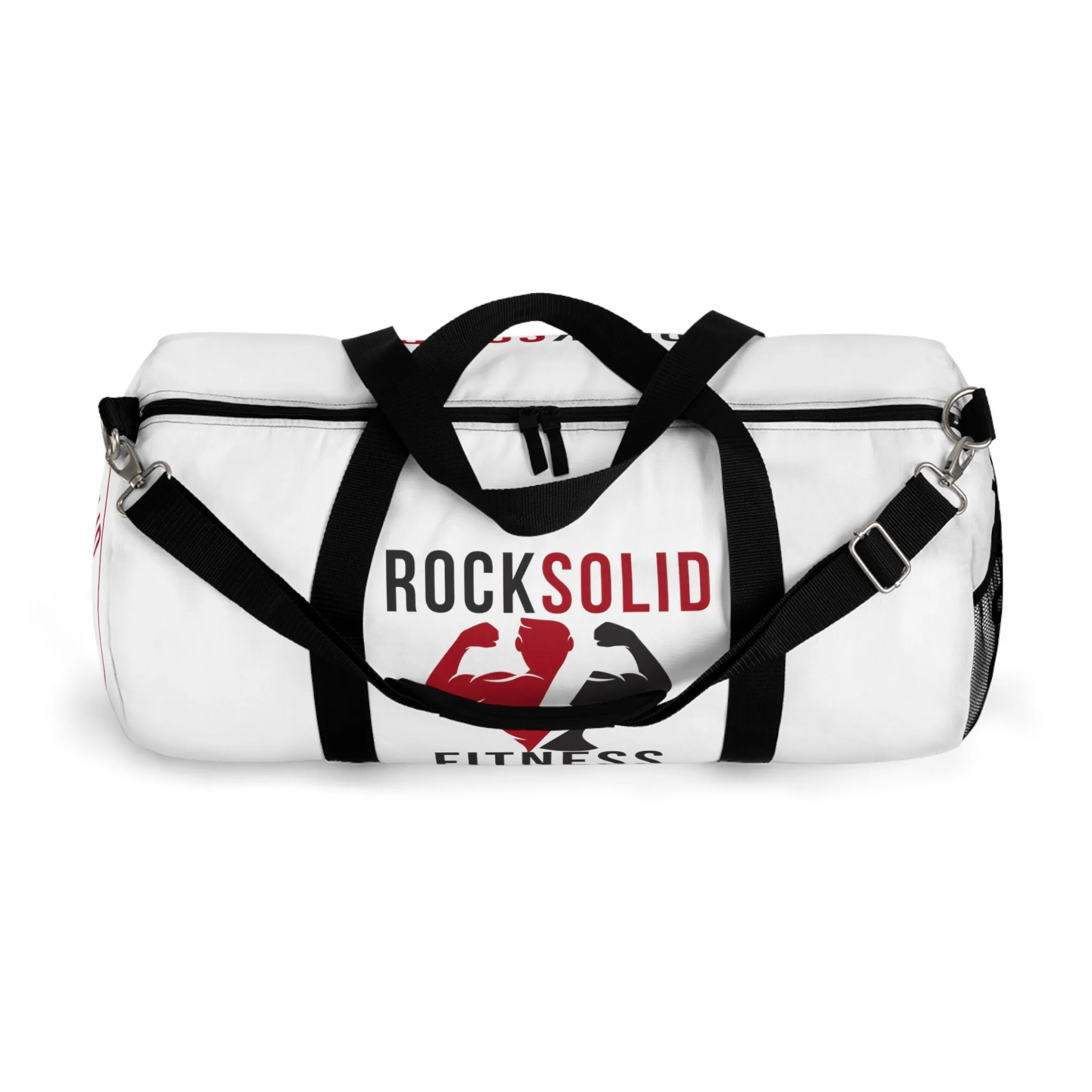 RockSolid Fitness Duffel Bag | White | Oxford Canvas | Original Logo