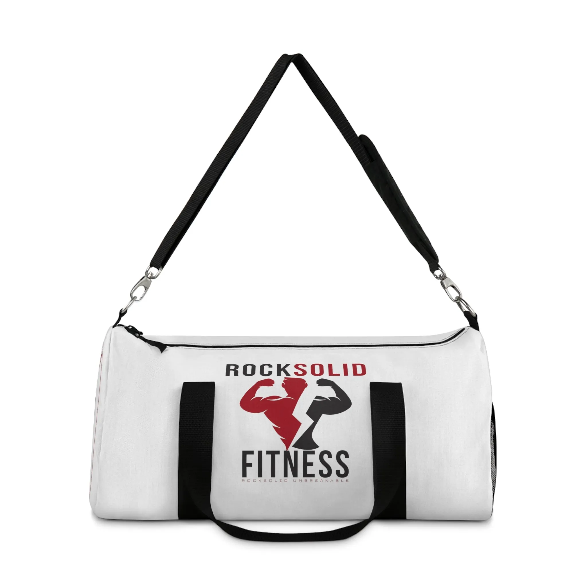 RockSolid Fitness Duffel Bag | White | Oxford Canvas | Original Logo