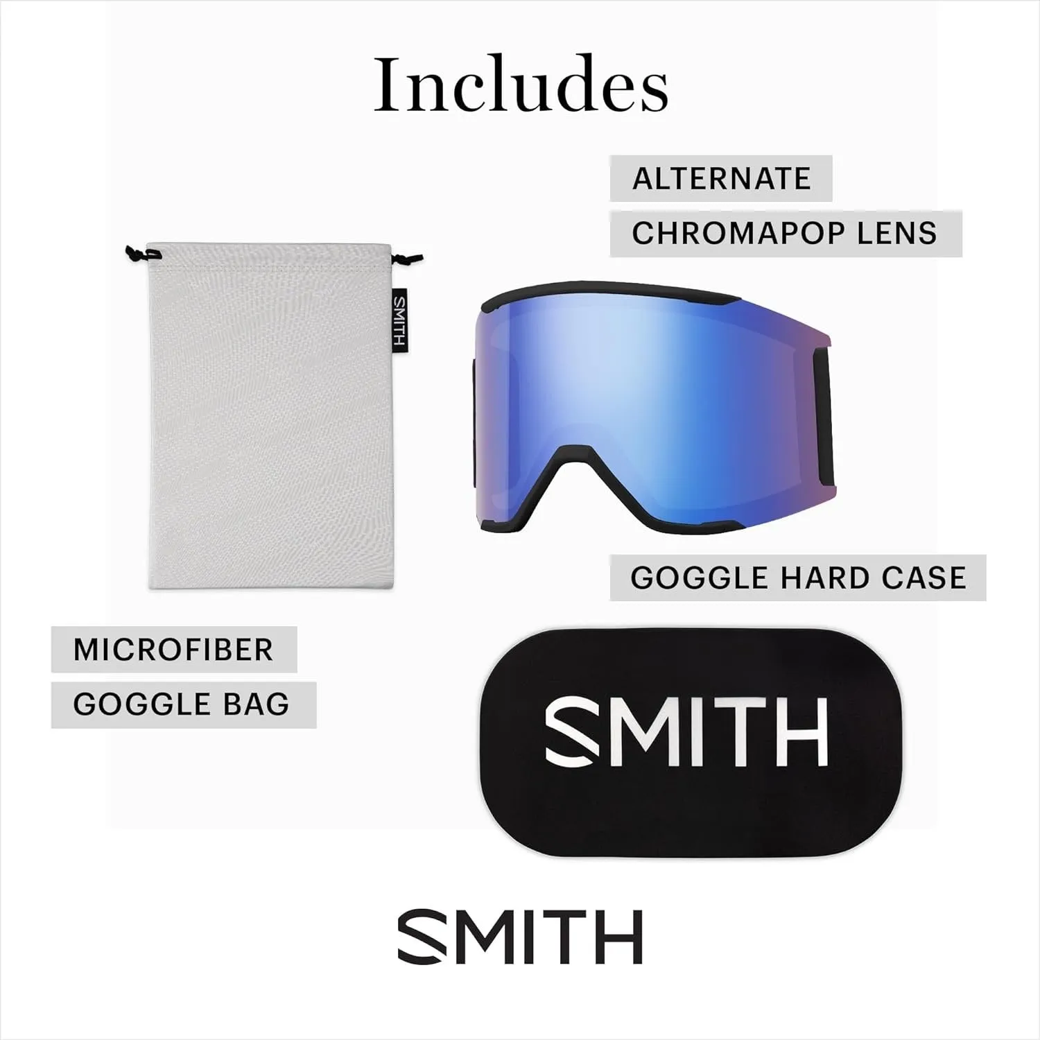 SMITH Squad MAG Goggles with ChromaPop Lens – Easy Lens Change Technology for Skiing & Snowboarding – For Men & Women