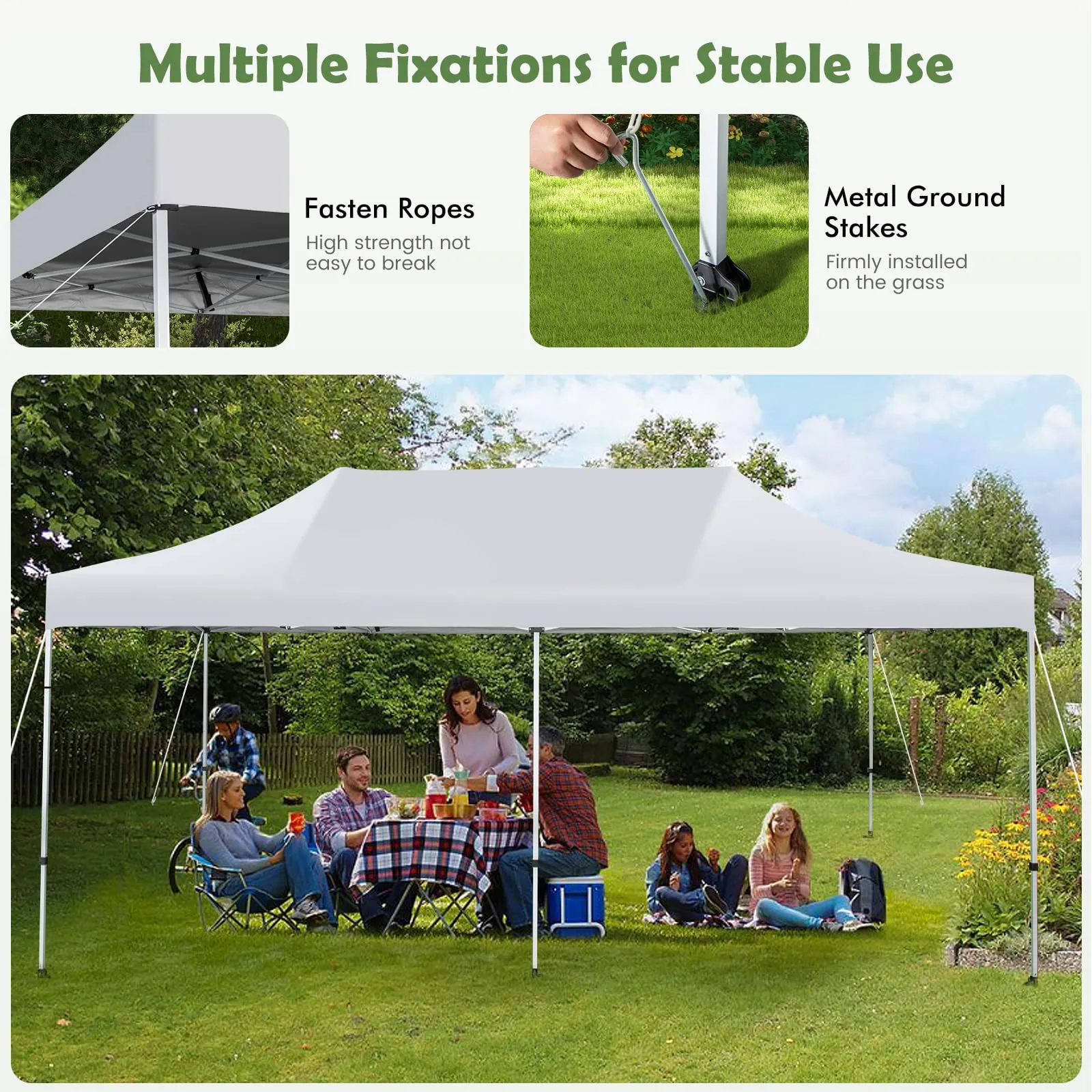 Tangkula 10 x 20Ft Pop-Up Canopy Tent