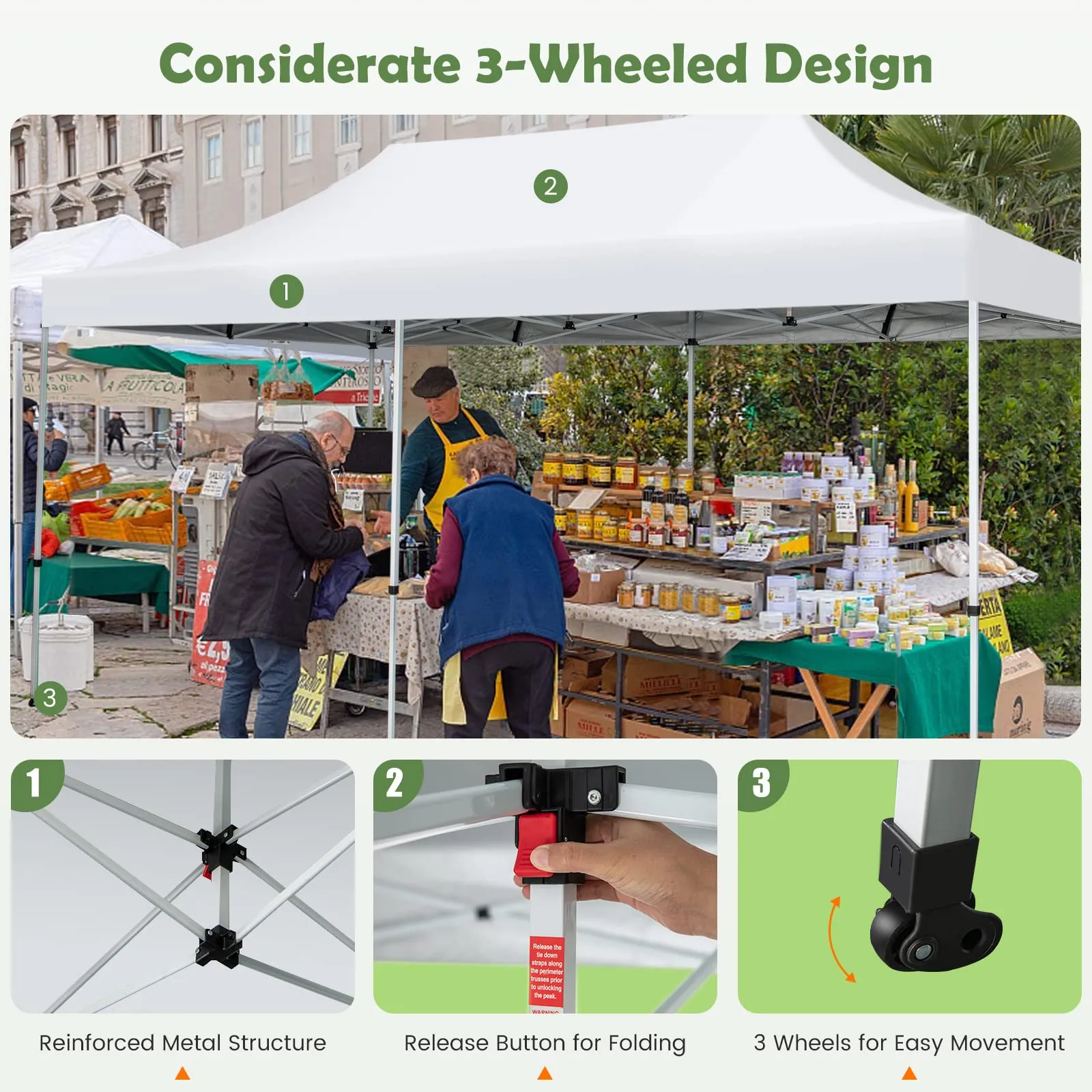 Tangkula 10 x 20Ft Pop-Up Canopy Tent