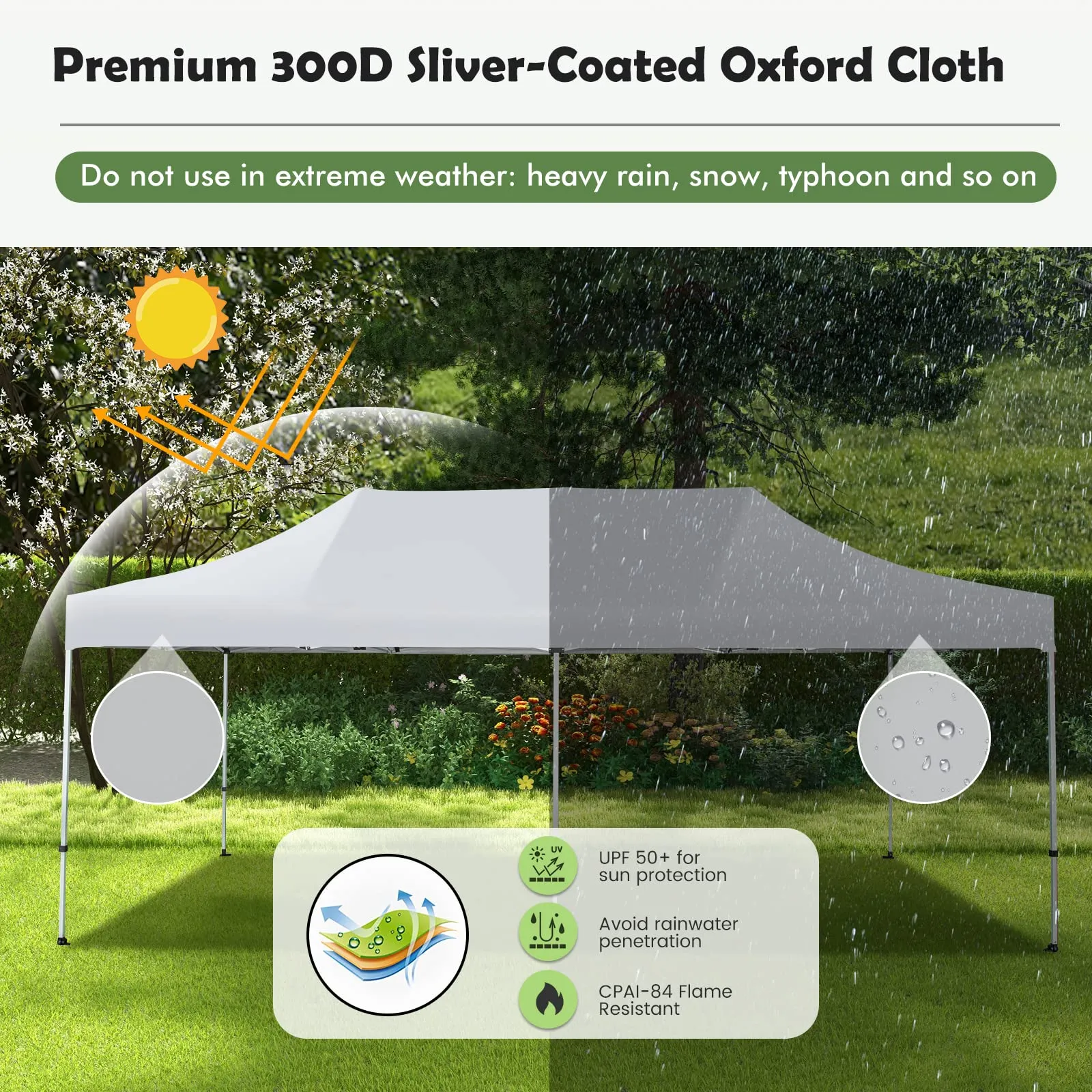 Tangkula 10 x 20Ft Pop-Up Canopy Tent