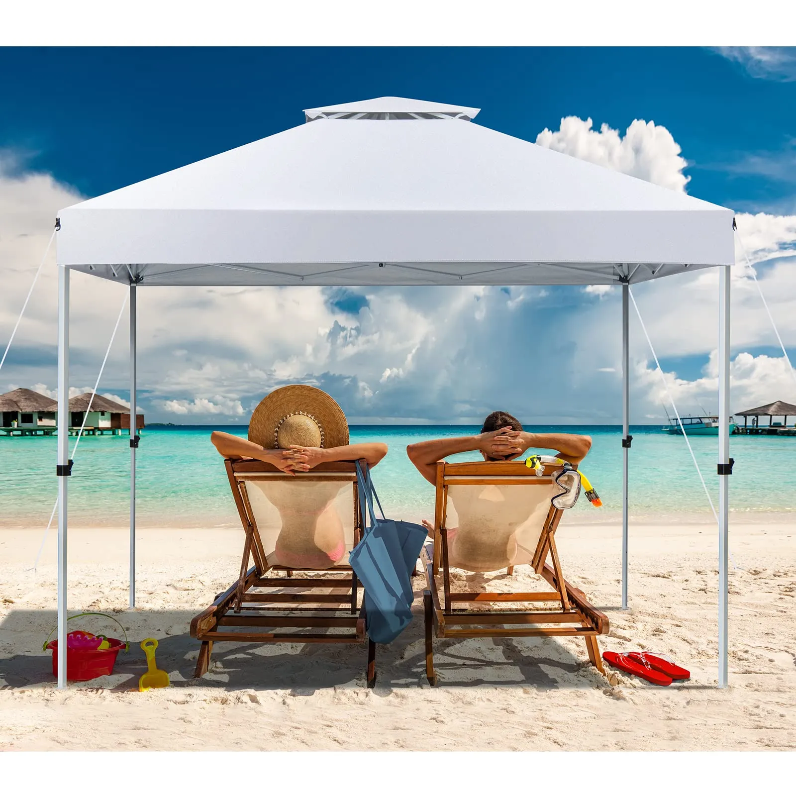 Tangkula 10x10 Ft Pop Up Canopy, Easy Set-up Outdoor Canopy with Center Lock