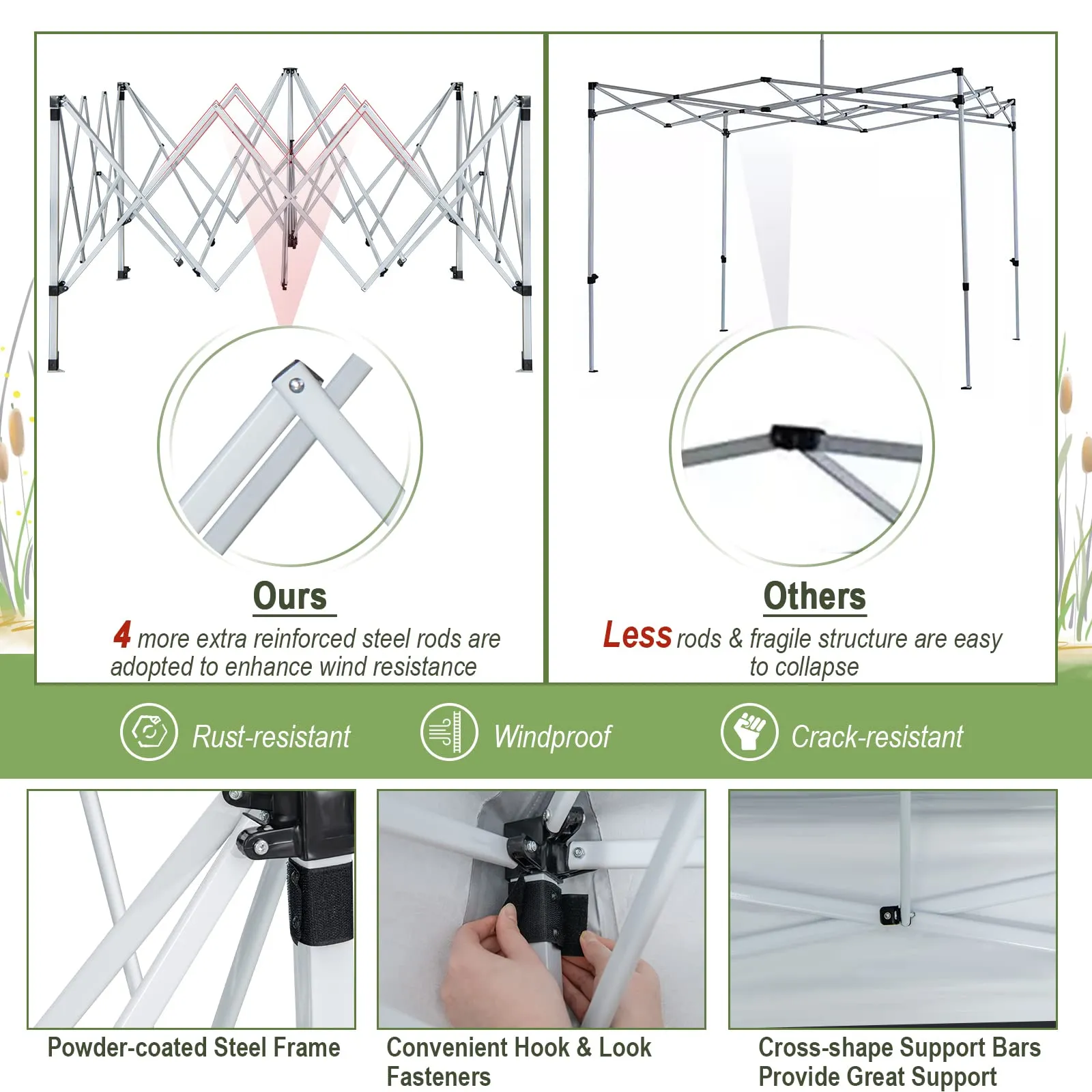 Tangkula 10x10 Ft Pop Up Canopy, Easy Set-up Outdoor Canopy with Center Lock