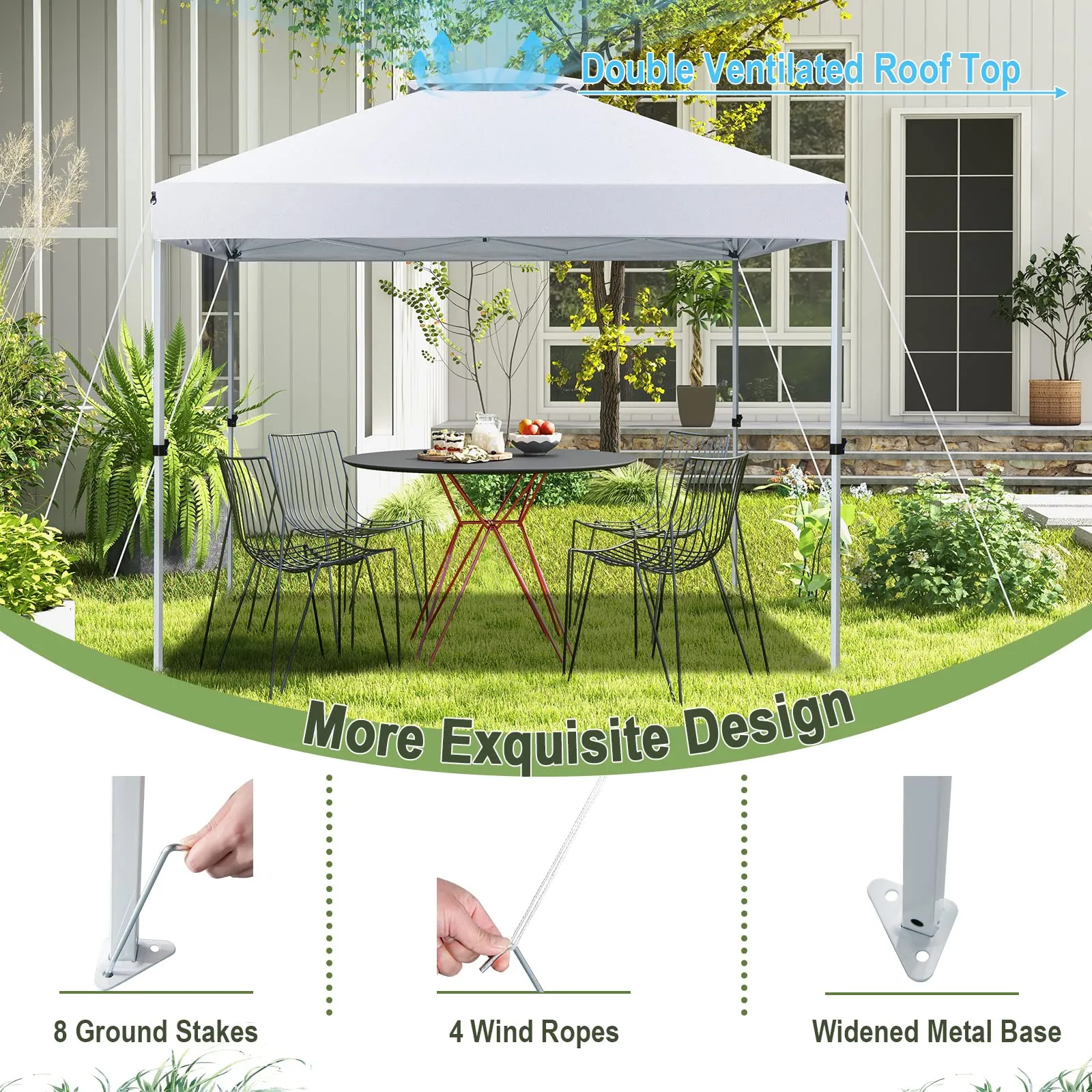 Tangkula 10x10 Ft Pop Up Canopy, Easy Set-up Outdoor Canopy with Center Lock