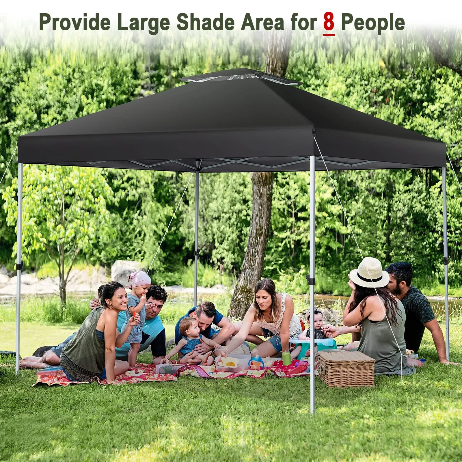 Tangkula 10x10 Ft Pop Up Canopy, Easy Set-up Outdoor Canopy with Center Lock
