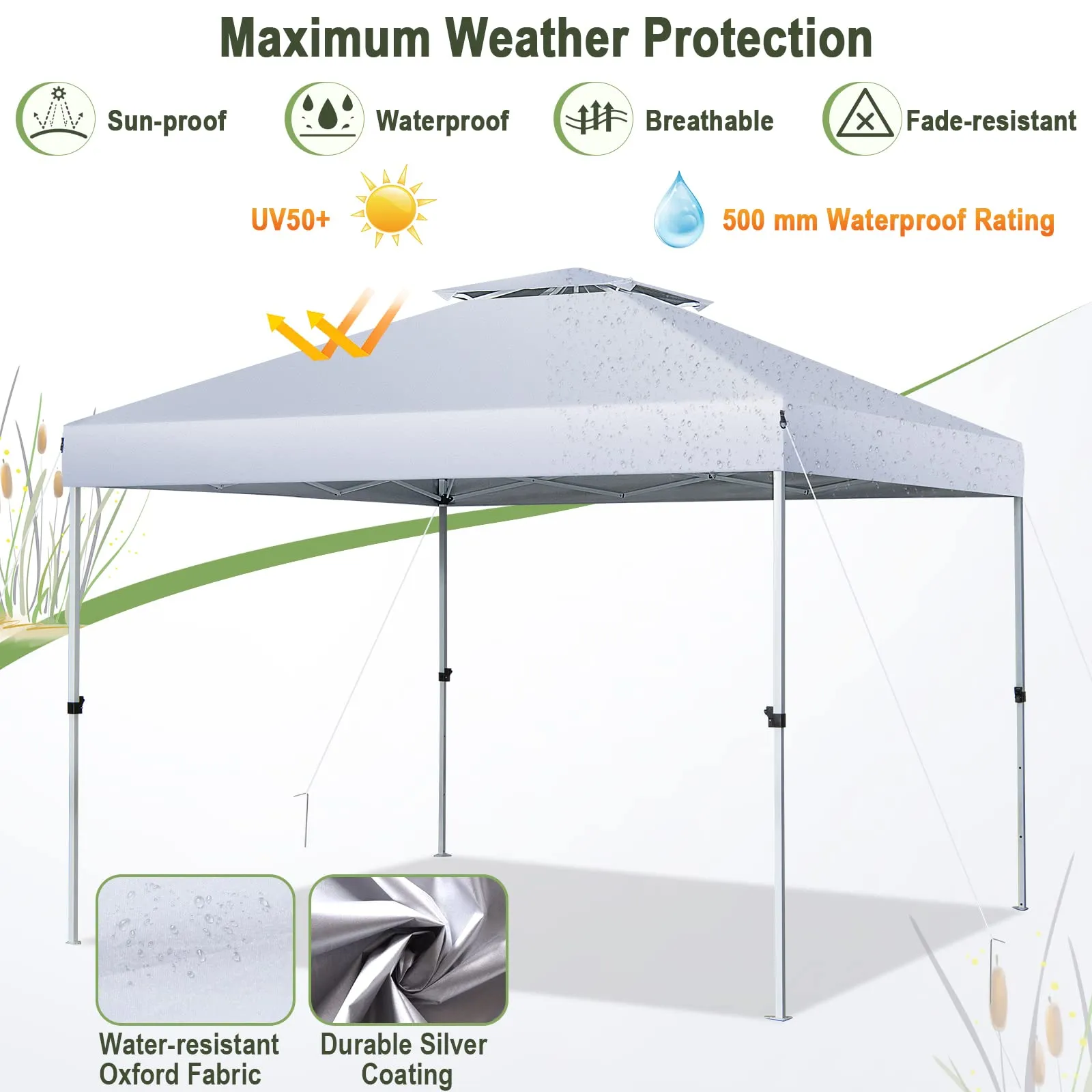 Tangkula 10x10 Ft Pop Up Canopy, Easy Set-up Outdoor Canopy with Center Lock