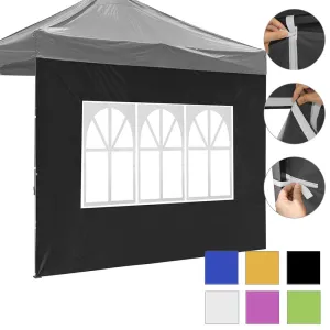 TheLAShop Canopy Sidewall Tent Walls with Window 1080D 10x7ft(1pc./pack)