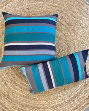 Turquoise Blue Striped Pillow Cover | TURQUOISE