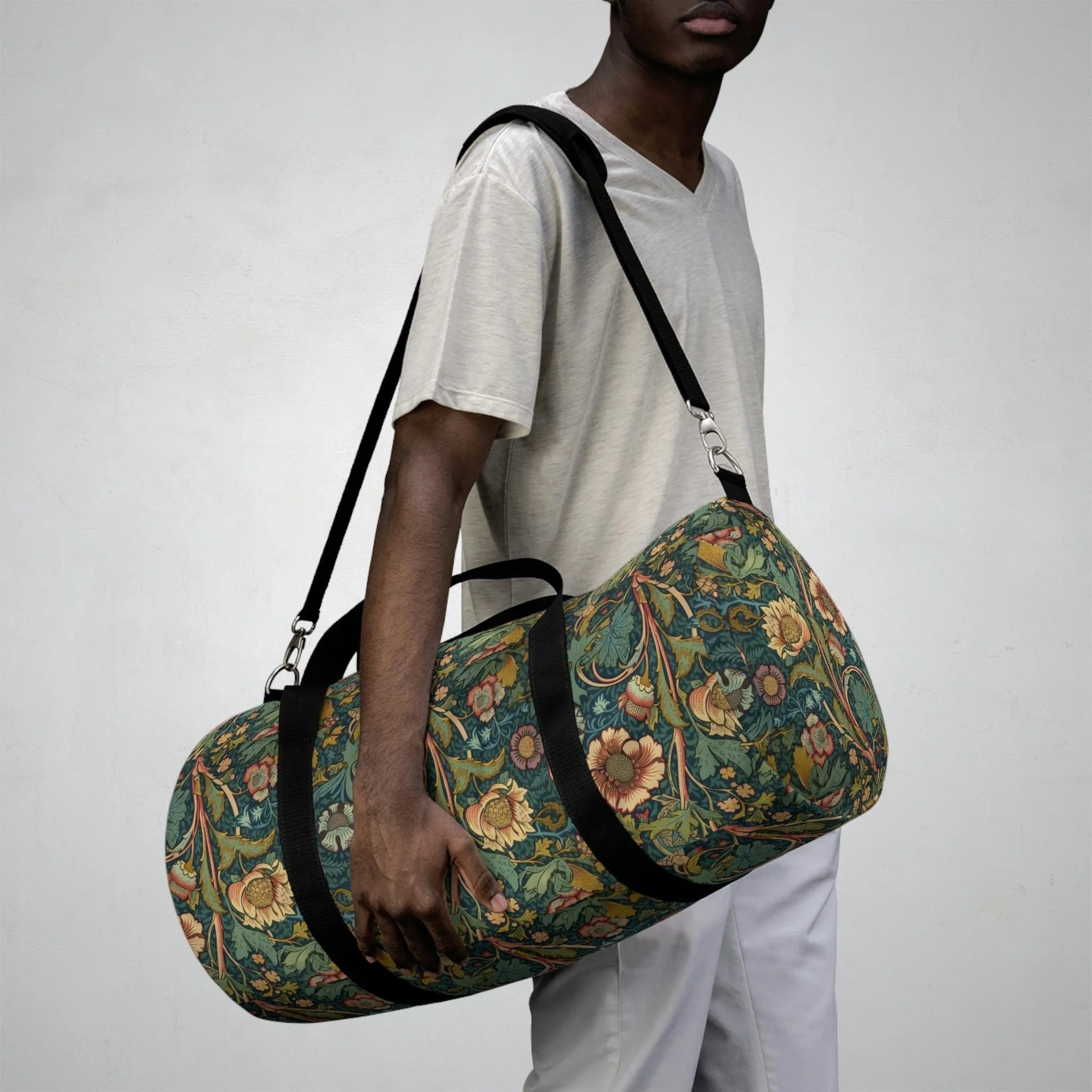 Vintage Victorian Floral Design Duffel Bag