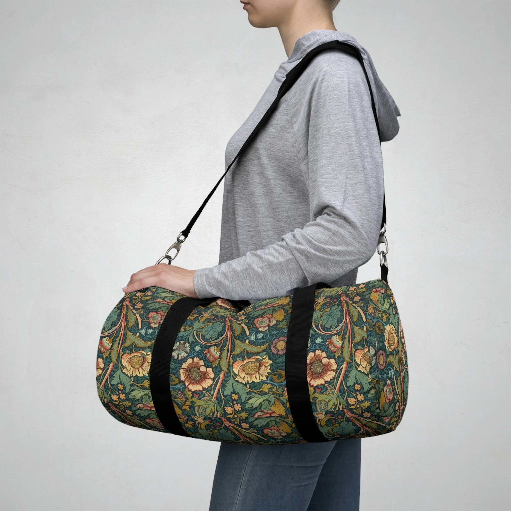 Vintage Victorian Floral Design Duffel Bag