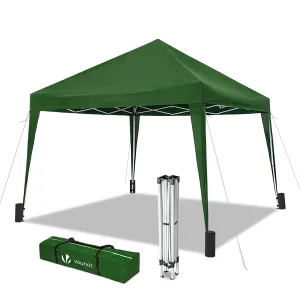 VOUNOT 3x3m Pop Up Gazebo with 4 Leg Weight Bags, Folding Party Tent for Garden Outdoor, Green