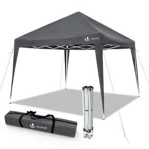 VOUNOT 3x3m Pop Up Gazebo with 4 Leg Weight Bags, Folding Party Tent for Garden Outdoor, Grey