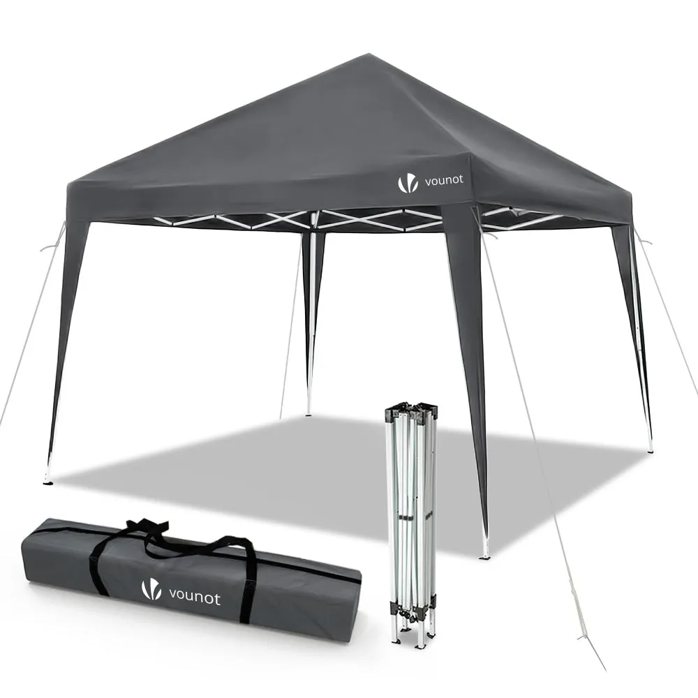 VOUNOT 3x3m Pop Up Gazebo with 4 Leg Weight Bags, Folding Party Tent for Garden Outdoor, Grey