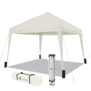 VOUNOT 3x3m Pop Up Gazebo with 4 Leg Weight Bags, Folding Party Tent for Garden Outdoor, White