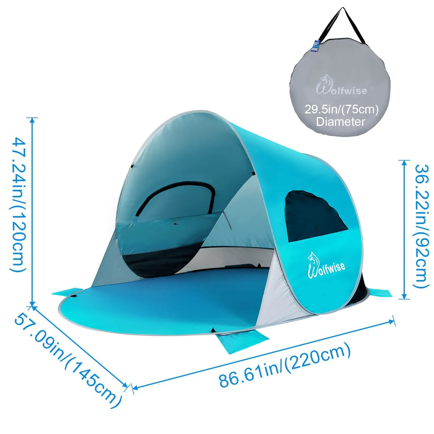WolfWise SpiltWave R10 Easy Pop up Beach Tent